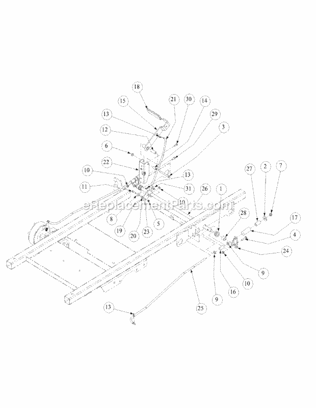 Brake Assembly Diagram and Parts List for M72-GN33 53BB5FJZ750-33HP-OHV Cub Cadet Lawn Tractor
